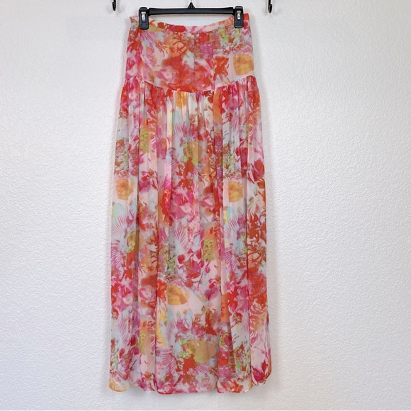 Boston Proper Hazy Floral Flowy Maxi Maxi Skirt size 6 - Picture 3 of 11